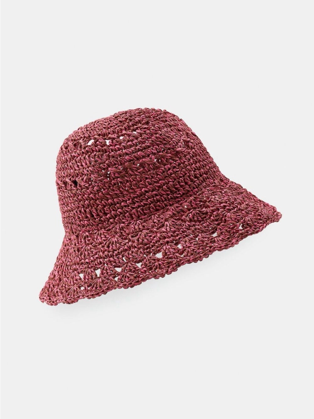 Zara Woven Straw Hat in Pink. Size S.